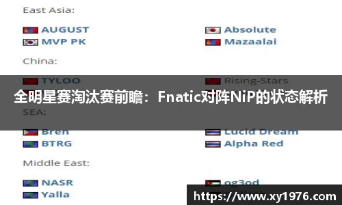 全明星赛淘汰赛前瞻：Fnatic对阵NiP的状态解析